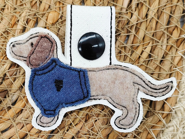 Schlüsselanhänger Dackel Liebe - ITH-Stickdatei